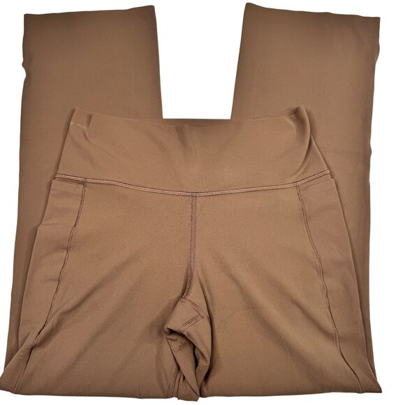 Athleta 533441 Transcend Stash Crop Straight Leg Pant L Tan Nylon Spandex Blend - Picture 12 of 16